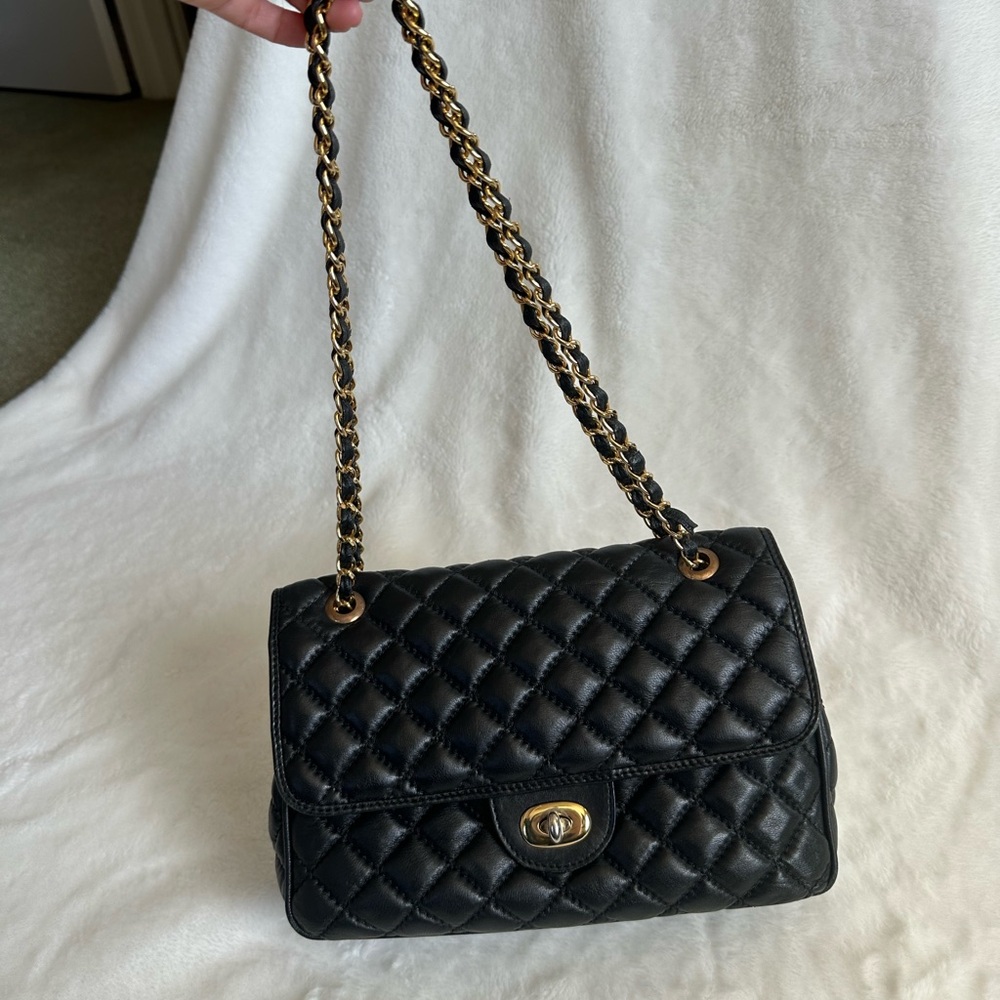 Elegant Handmade Classic Flap Quilted Leather Bag